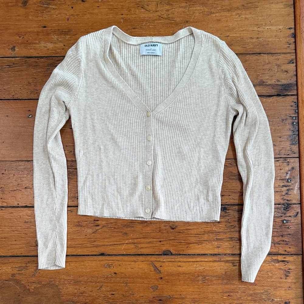Old Navy Beige Button-Up Cardigan